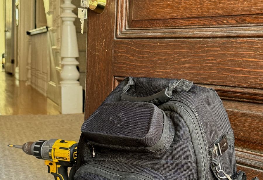 Locksmith & Security tools staged on the job